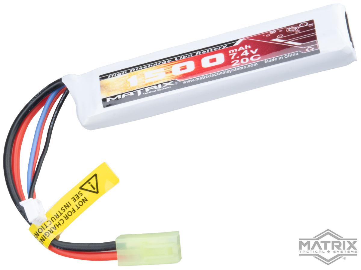 Matrix High Performance 7.4V Stick Type Airsoft LiPo Battery (Model: 1500mAh / 20C / Small Tamiya)