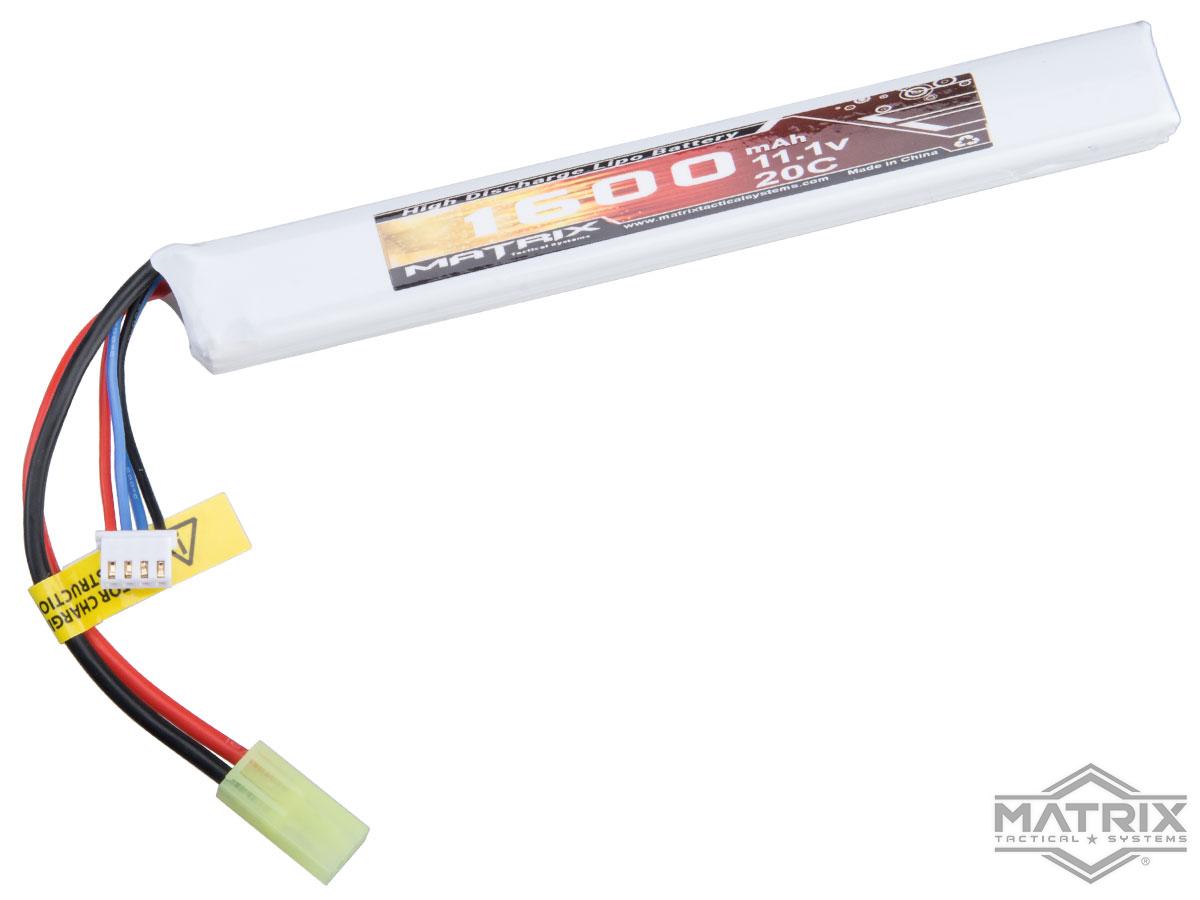 Matrix High Performance 11.1V Stick Type Airsoft LiPo Battery (Model: 1600mAh - 20C / Small Tamiya)