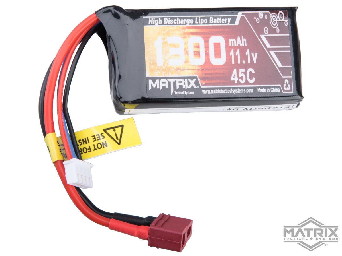 Matrix High Performance 11.1V PEQ Type Airsoft LiPo Battery (Model: 1300mAh - 45C / Deans)