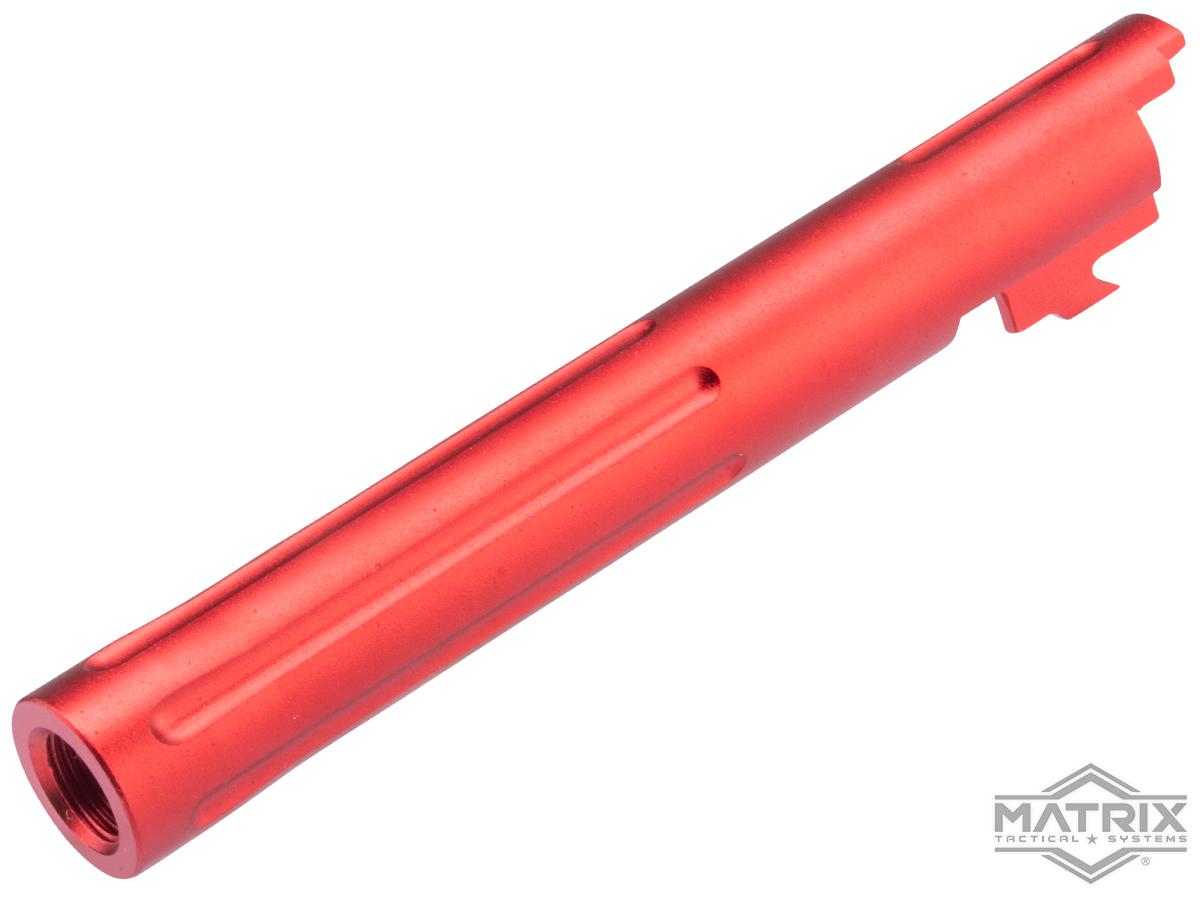 Matrix Custom Outer Barrel for Hi-CAPA 5.1 Gas Blowback Airsoft Pistols (Color: Red / Straight Grooves)