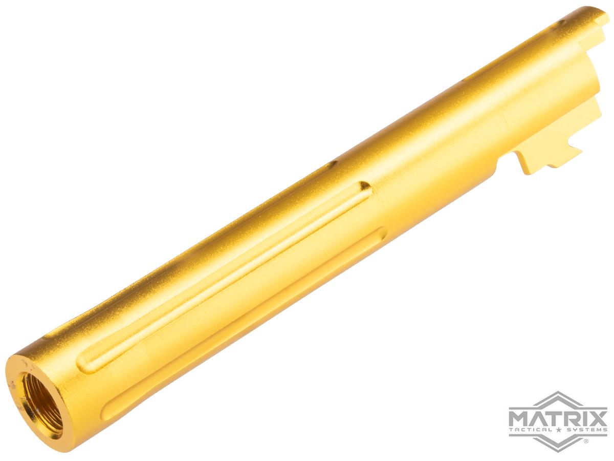 Matrix Custom Outer Barrel for Hi-CAPA 5.1 Gas Blowback Airsoft Pistols (Color: Gold / Straight Grooves)