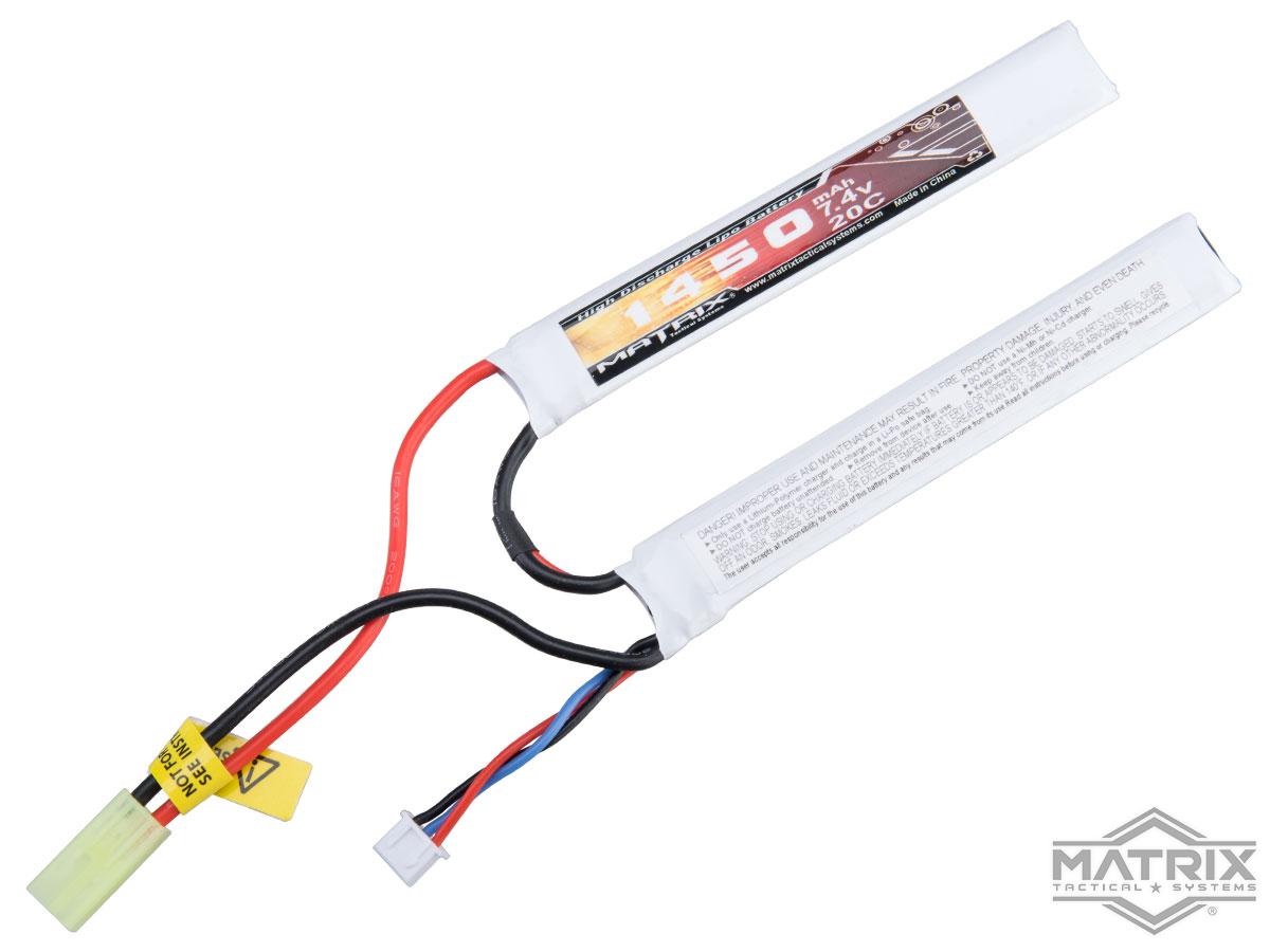 Matrix High Performance 7.4V Butterfly Type Airsoft LiPo Battery  (Configuration: 1450mAh / 20C / Small Tamiya)