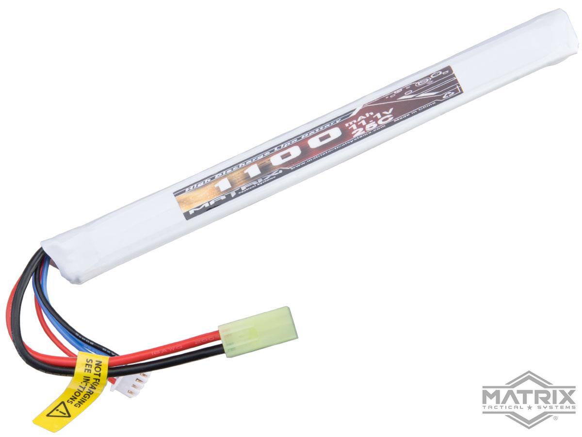 Matrix High Performance 11.1V Stick Type Airsoft LiPo Battery (Model: 1100mAh - 25C / Small Tamiya)