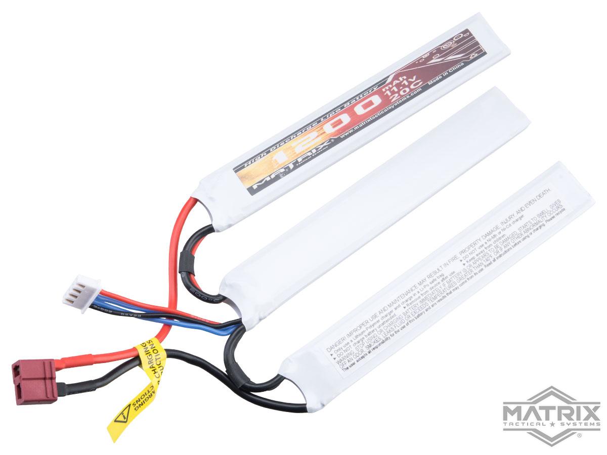 Matrix High Performance 11.1V Butterfly Type Airsoft LiPo Battery (Model: 1200mAh - 20C / Deans)