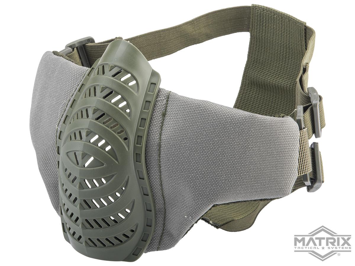 Matrix Low Profile Tactical Padded Lower Half Face Mask (Color: Ranger Green)