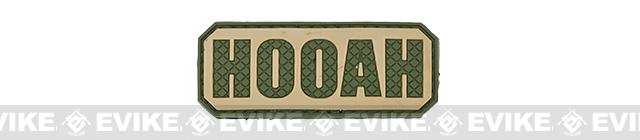 PVC Hook and Loop IFF Patch - Hooah - OD / Tan