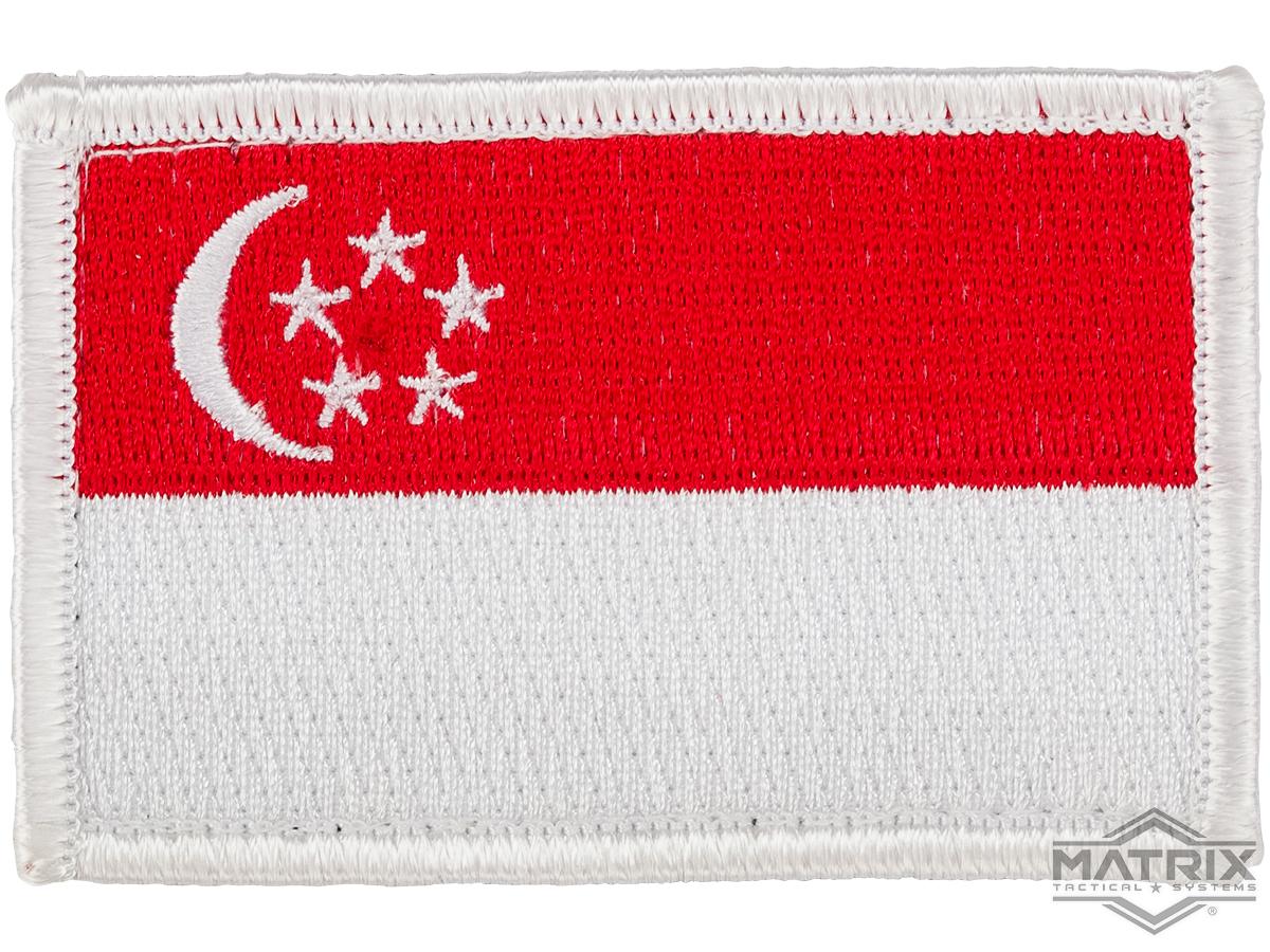 Matrix Country Flag Series Embroidered Morale Patch (Country: Singapore)