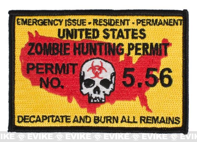 Matrix Tactical Zombie Hunting Permit IFF Hook and Loop Patch