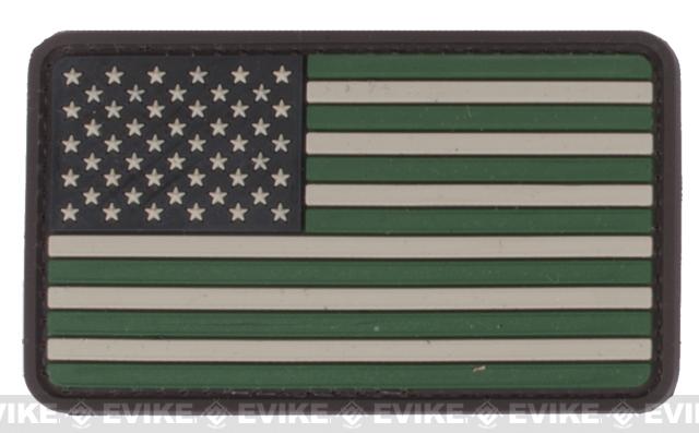 US Flag PVC Hook and Loop Rubber Patch (Color: Regular / Foliage)