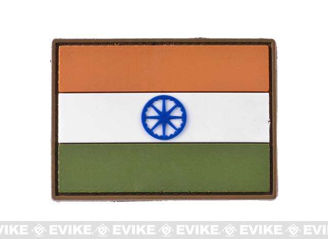 PVC Hook and Loop International Flag Patch (Flag: India)