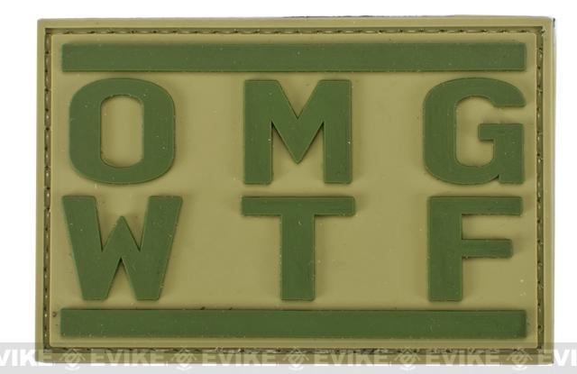 Hook Backed OMGWTF PVC Patch - Green