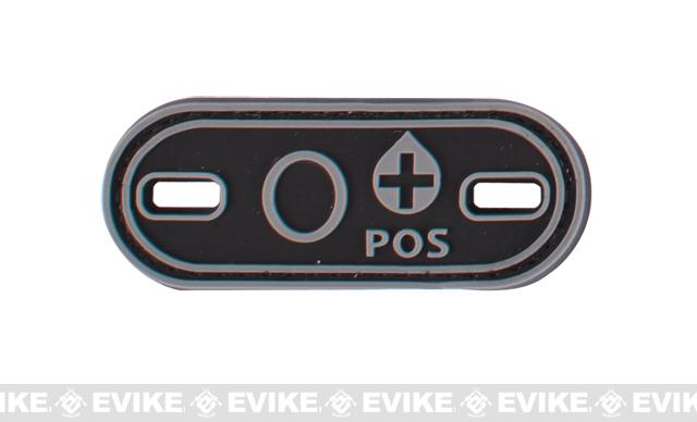 Matrix Oval Blood Type PVC Hook and Loop Patch (Type: O POS / Black)