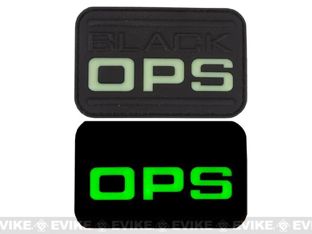 Matrix Black OPS Glow in the Dark PVC IFF hook & Loop Patch - Black