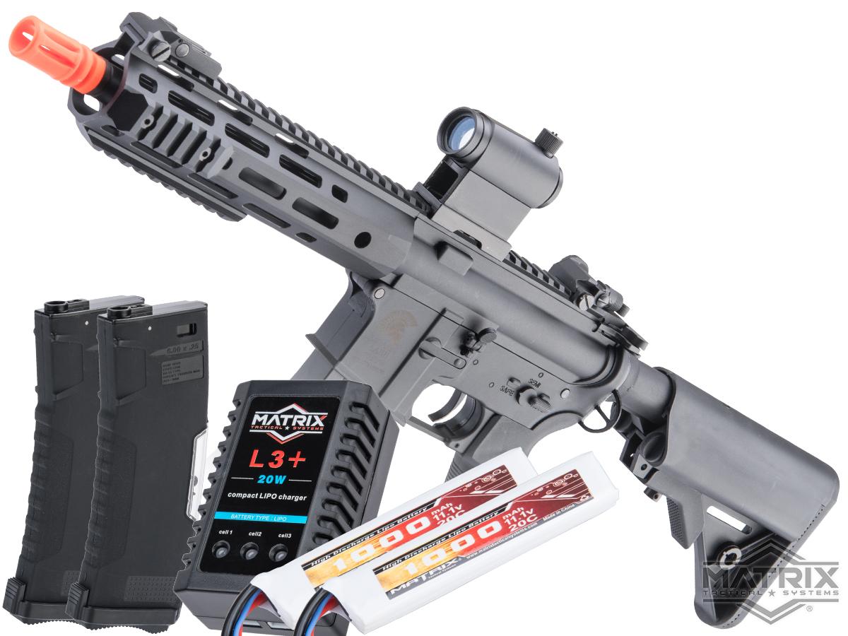 Matrix / S&T Sportsline M4 RIS Airsoft AEG Rifle w/ G3 Micro-Switch Gearbox (Model: Black URX 4 8.5 / Go Airsoft Package)