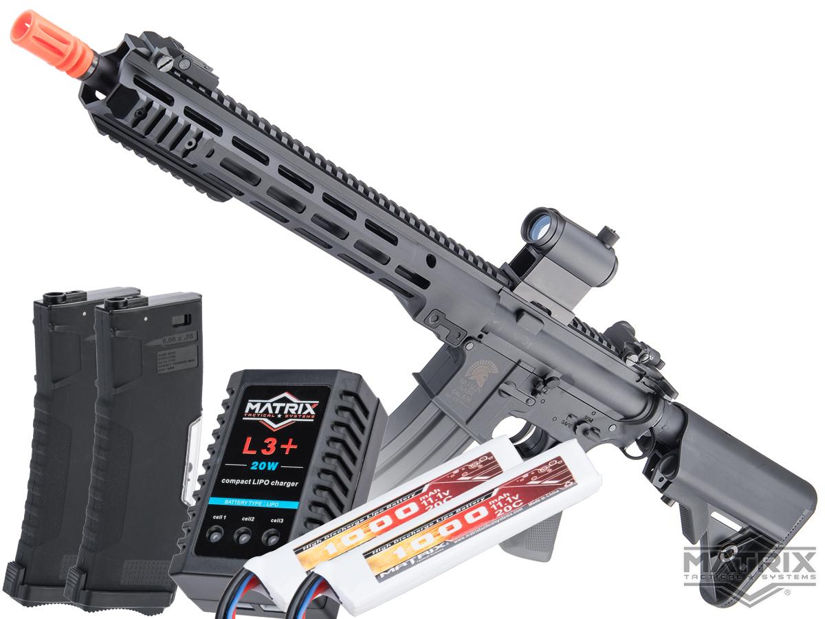 Matrix / S&T Sportsline M4 RIS Airsoft AEG Rifle w/ G3 Micro-Switch Gearbox (Model: Black / Block 3 13.5 / Go Airsoft Package)