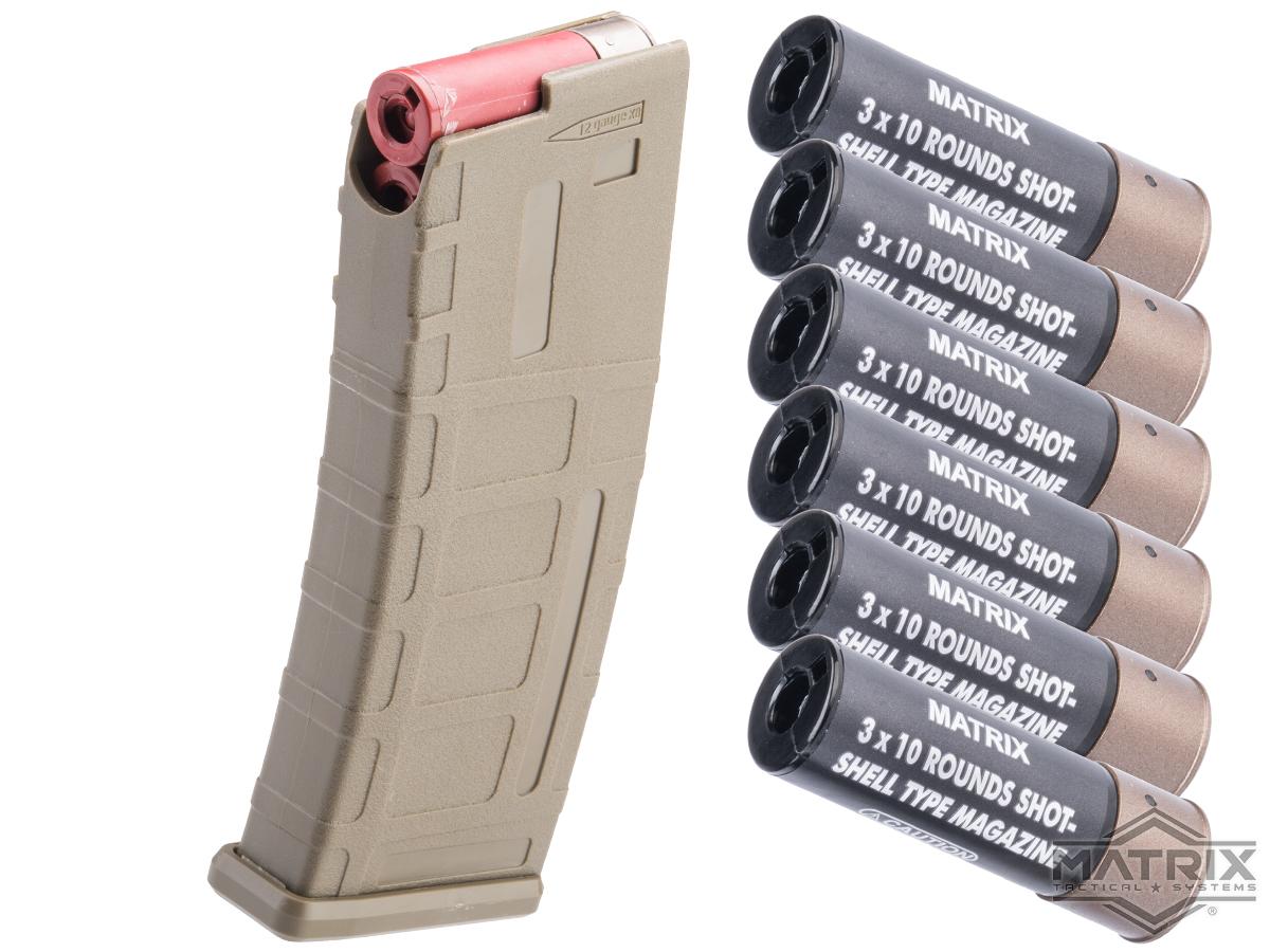 Matrix AR15 Magazine Shaped Shotgun Shell Quick Holder (Color: Tan