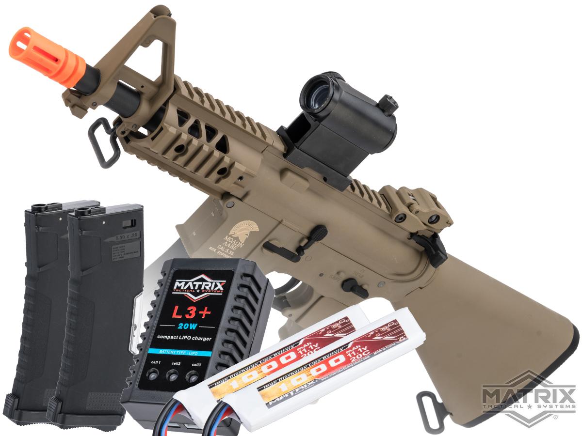 Matrix / S&T Sportsline M4 RIS Airsoft AEG Rifle w/ G3 Micro-Switch Gearbox (Model: Dark Earth Stubby 5 Fixed Stock / Go Airsoft Package)
