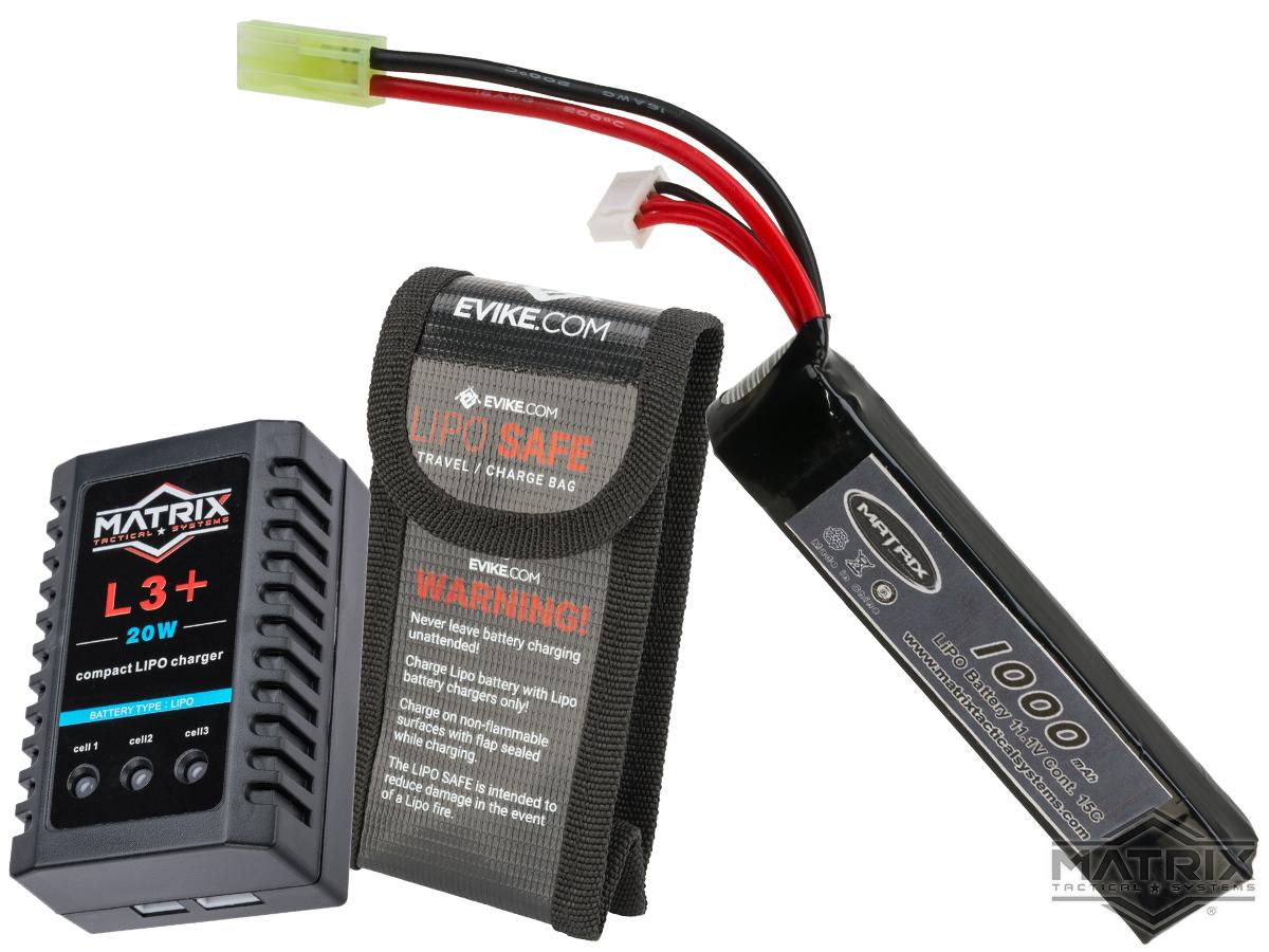Evike Airsoft - Matrix High Performance 7.4V Stick Type Airsoft LiPo Battery  Configuration 1000mah 20c Small Tamiya Long Wire