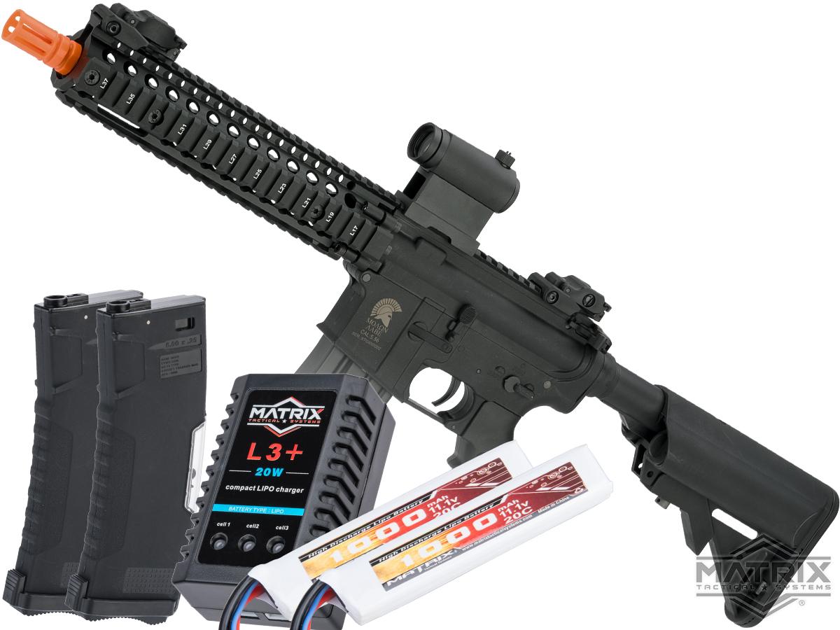 Matrix / S&T Sportsline M4 RIS Airsoft AEG Rifle w/ G3 Micro-Switch Gearbox (Model: Black / RIS 9 / Go Airsoft Package)
