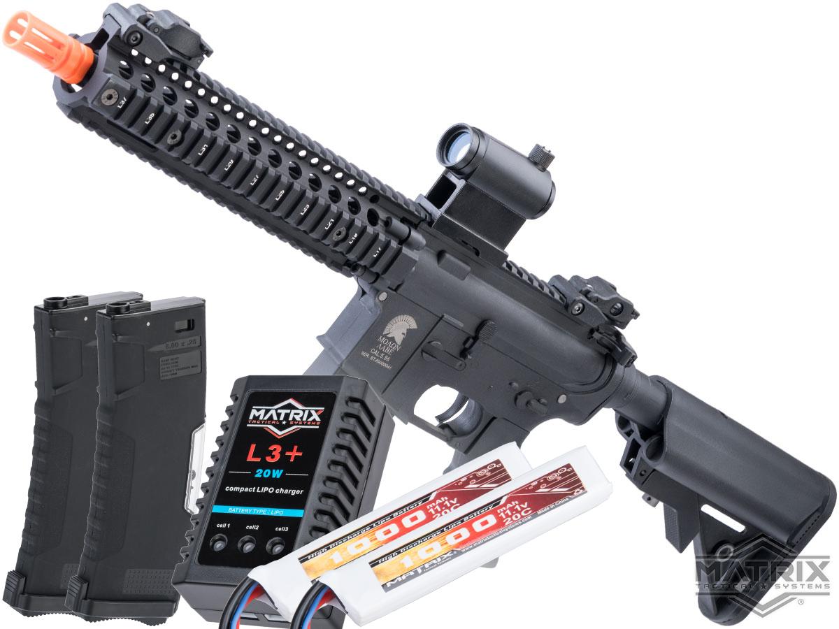 Matrix / S&T Sportsline M4 RIS Airsoft AEG Rifle w/ G3 Micro-Switch Gearbox (Model: Black RIS 9 / 350 FPS / Go Airsoft Package)