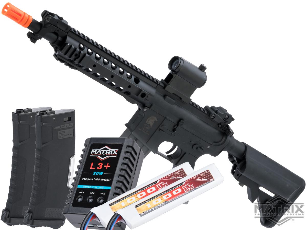 Matrix / S&T Sportsline M4 RIS Airsoft AEG Rifle w/ G3 Micro-Switch Gearbox (Model: Black URX 3.1 8 / Go Airsoft Package)