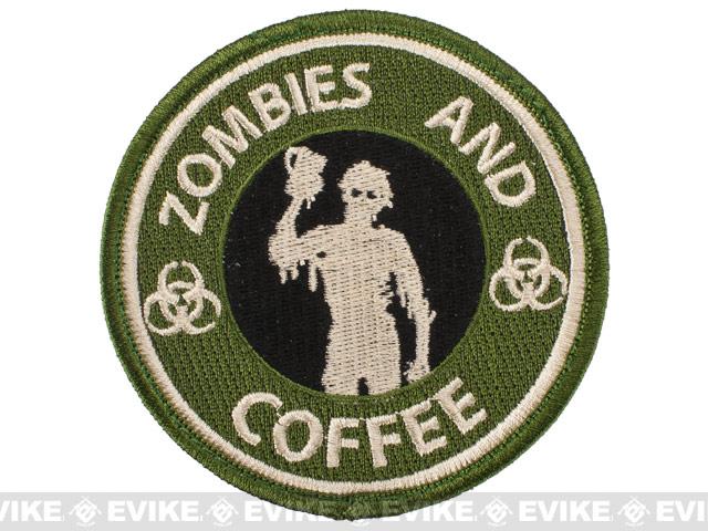 Matrix Tactical IFF Zombies and Coffee Embroidered Hook and Loop  Patch - Forest