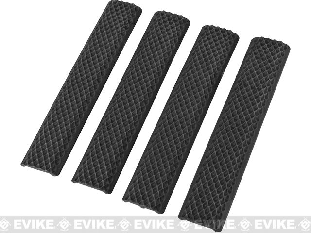 Matrix Rubber Snakeskin Textured Keymod 6 Rail Covers - Set of 4 (Color: Black)