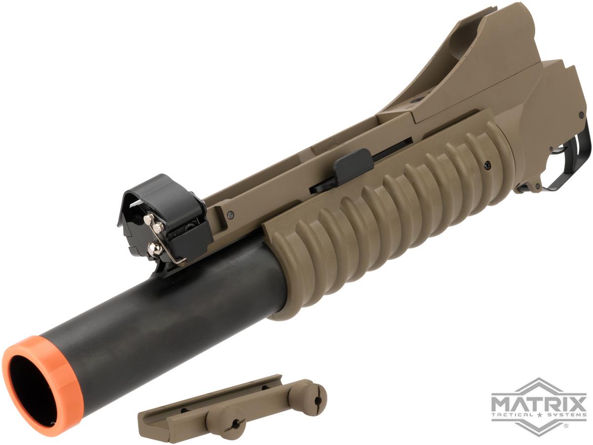 Matrix Full Metal 40mm M203 Airsoft Grenade Launcher for M4/M16 Series Airsoft Rifles (Model: Long / Dark Earth)