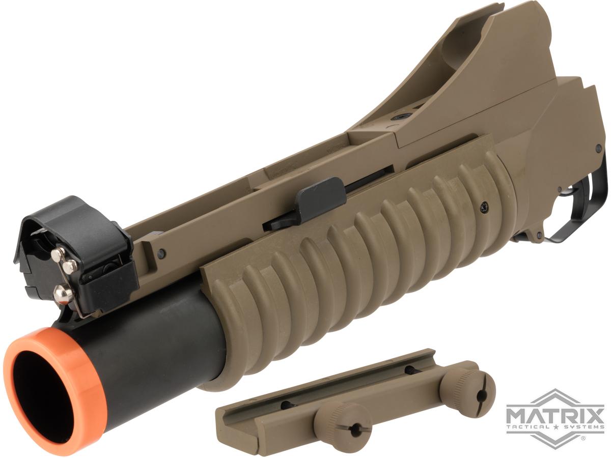 Matrix Full Metal 40mm M203 Airsoft Grenade Launcher for M4/M16 Series Airsoft Rifles (Model: Short / Dark Earth)
