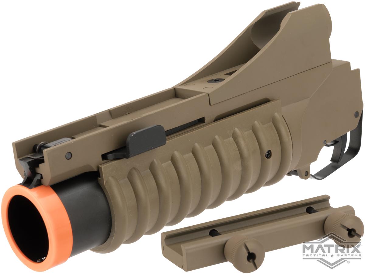 Matrix Full Metal 40mm M203 Airsoft Grenade Launcher for M4/M16 Series Airsoft Rifles (Model: Mini / Dark Earth)