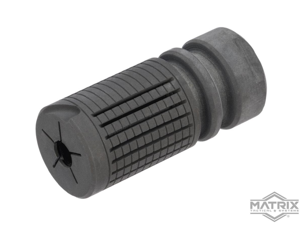 Matrix Steel CNC SR-16 / PDW Type Flash Hider for Airsoft AEG (Thread: 14mm Negative)