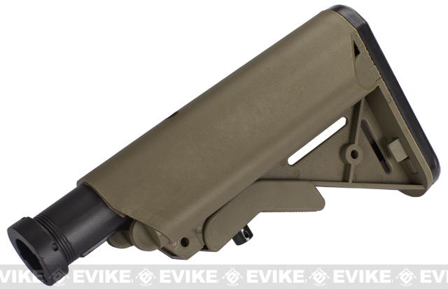 Crane Stock System w/ Metal Buffer Tube for M4 M16 Series Airsoft AEG (Color: Tan)