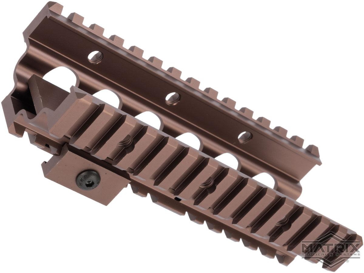 Matrix Aluminum CNC RIS Lower Handguard for M249 Series Airsoft AEG Machine Guns (Color: Tan)