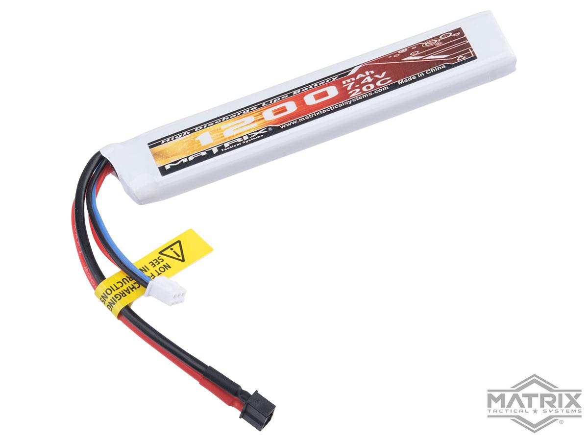 Matrix High Performance 7.4V Stick Type Airsoft LiPo Battery (Model: 1200mAh / 20C / Flat / Mini Deans)