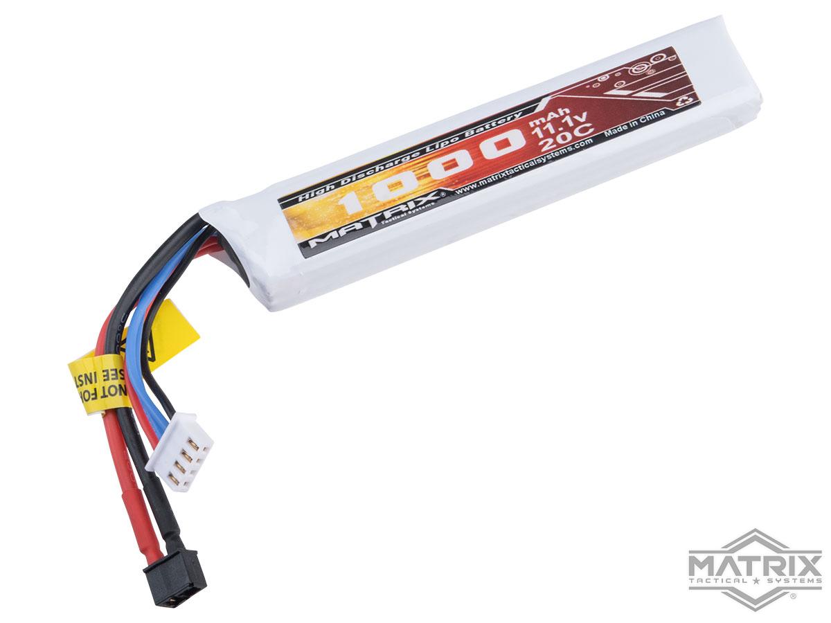 Matrix High Performance 11.1V Stick Type Airsoft LiPo Battery (Model: 1000mAh - 20C / Mini Deans)