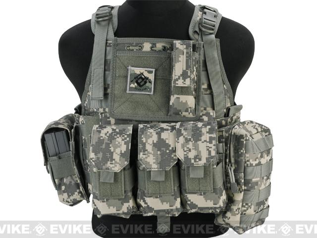 Matrix Medium Assault Plate Carrier Vest w/ Cummerbund & Pouches (Color: ACU)