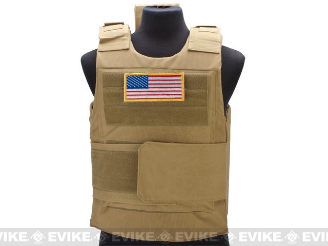 Matrix Delta Force Style Body Armor Shell Vest (Color: Tan)