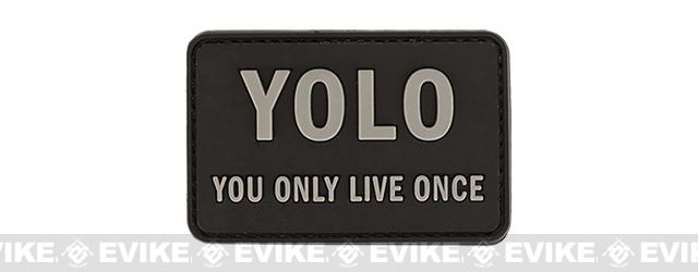 YOLO 'You Only Live Once' Tactical PVC Morale Patch (Color: Black)