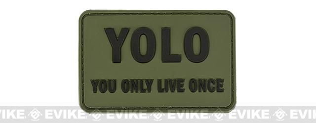 YOLO 'You Only Live Once' Tactical PVC Morale Patch (Color: Green)