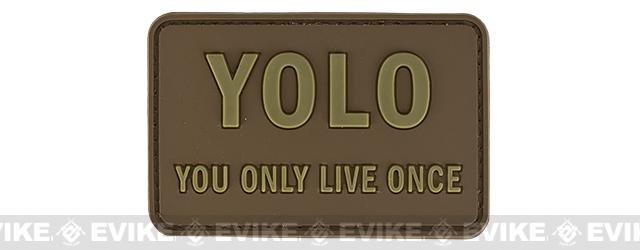 YOLO 'You Only Live Once' Tactical PVC Morale Patch (Color: Tan)