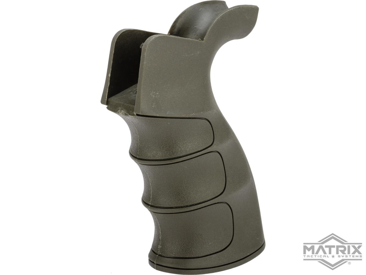 Matrix G27 Grooved Motor Grip for M16 / M4 Series Airsoft AEG Rifle (Color: OD Green)