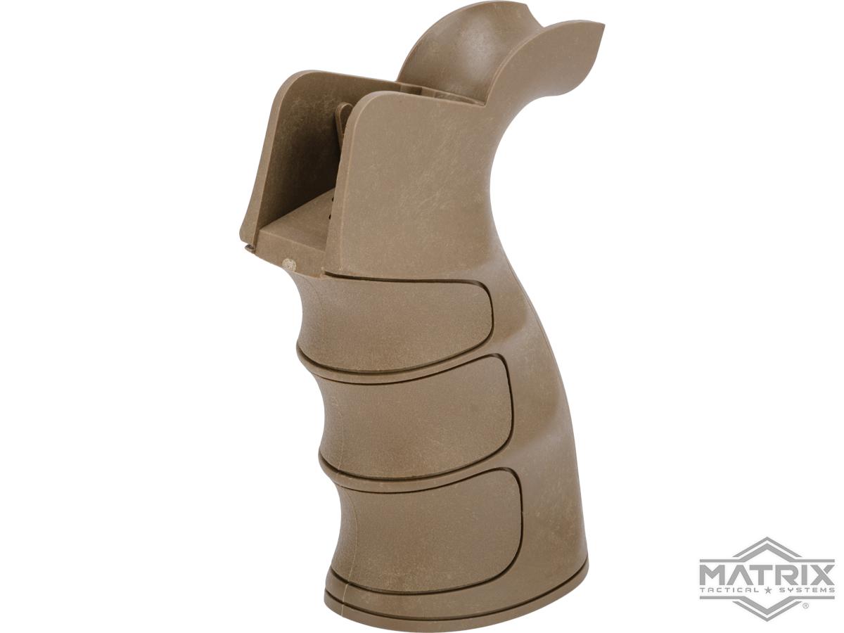 Matrix G27 Grooved Motor Grip for M16 / M4 Series Airsoft AEG Rifle (Color: Desert Tan)