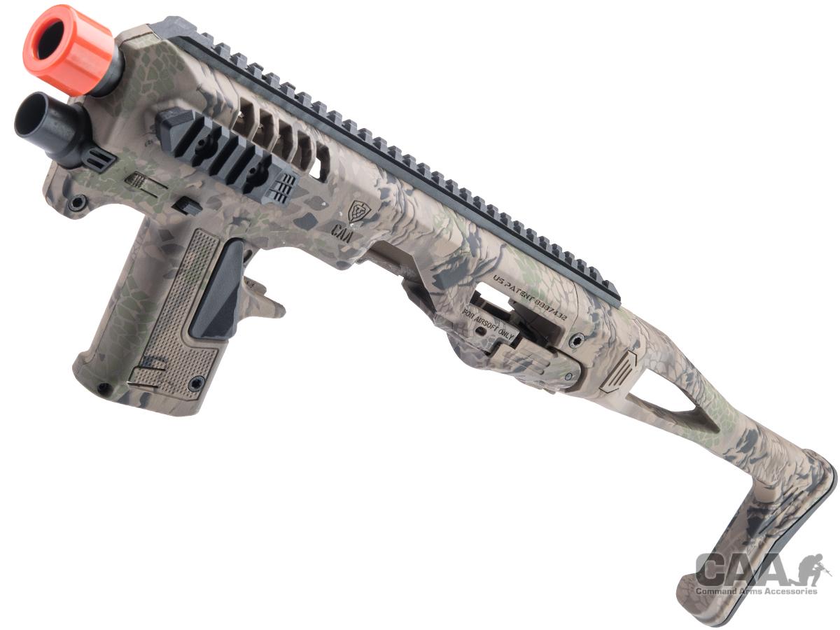 CAA Airsoft Micro Roni Pistol Carbine Conversion Kit for Elite Force GLOCK 17 and G-Series GBB Pistols (Color: Snake Camo)