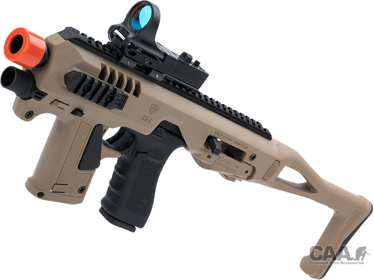 CAA Airsoft Micro Roni Pistol Carbine Conversion Kit with Elite Force GLOCK 17 Airsoft GBB Pistol (Color: Dark Earth)