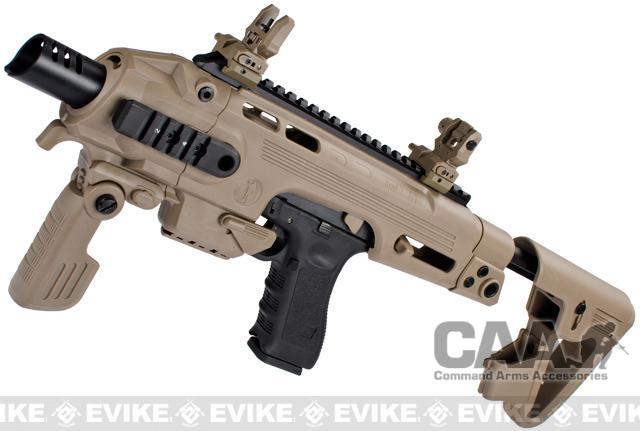 CAA Airsoft Roni Pistol Carbine Conversion Kit for Airsoft Gas Blowback Pistols (Color: Dark Earth / Elite Force GLOCK)