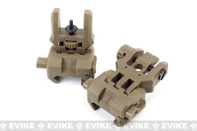 Command Arms (CAA) Licensed Low Profile Flip-up Sights Set (Color: Dark Earth)