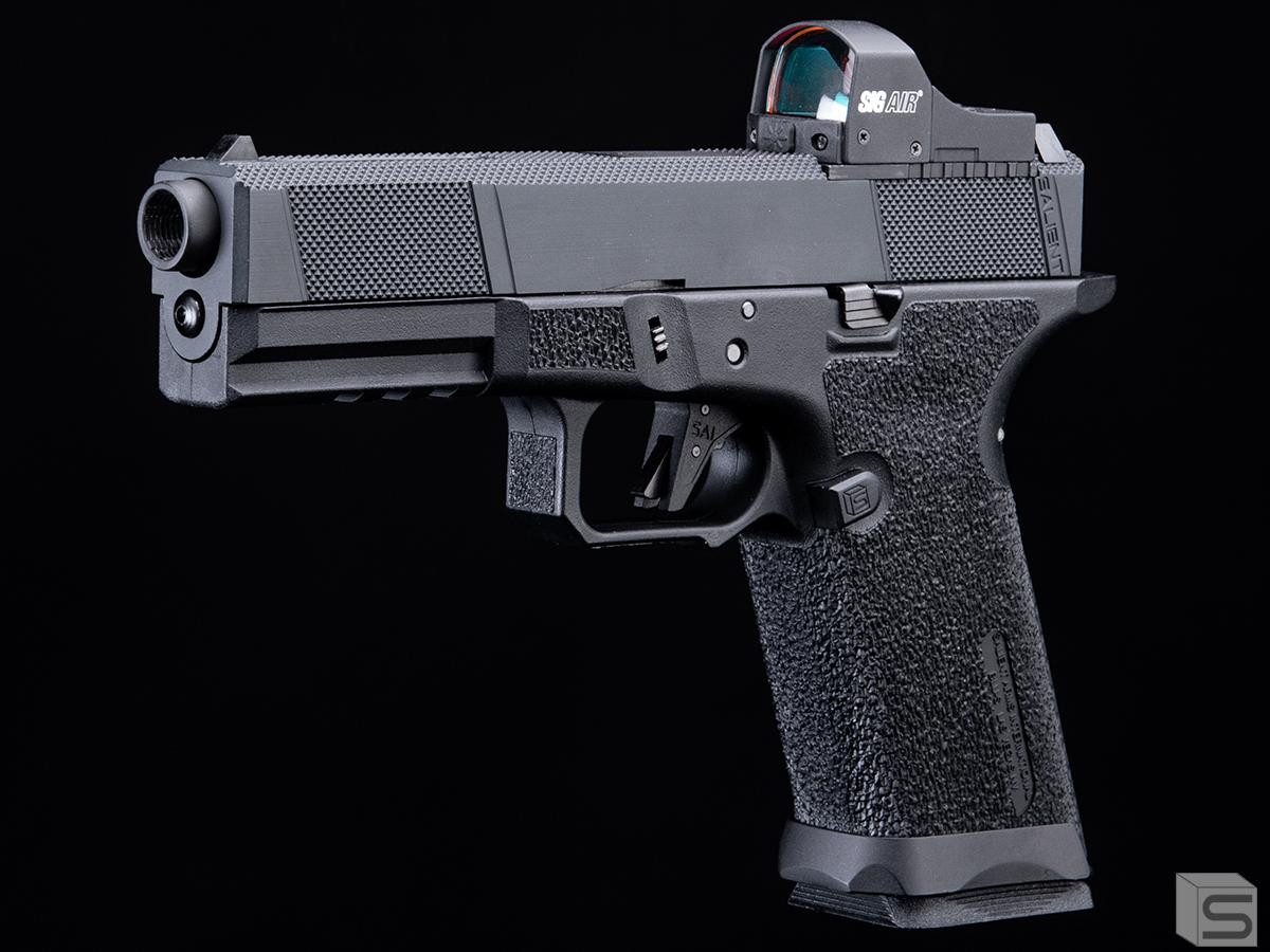 EMG SAI BLU w/ EMG Tier One Utility RMR-Cut Slide GBB Airsoft Pistol (Color: Blackout / Optic Package)