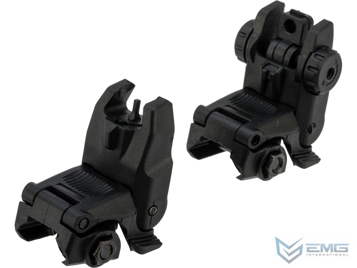 EMG Helios Adaptive Polymer Low Profile Flip-up Backup Iron Sights (Color: Black)