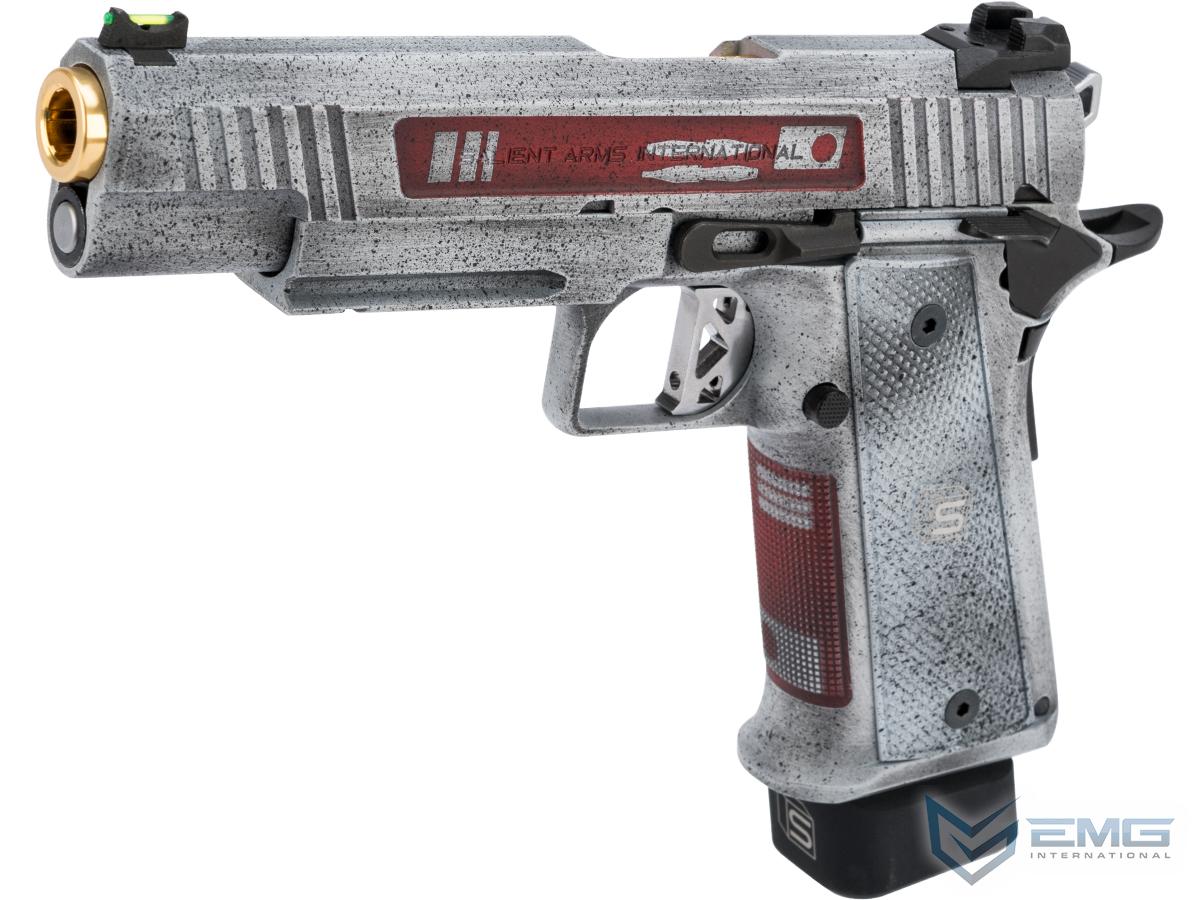 EMG / Salient Arms International 2011 DS Airsoft Training Weapon w/ Custom Cerakote (Model: 5.1 / R2 Red Distressed)