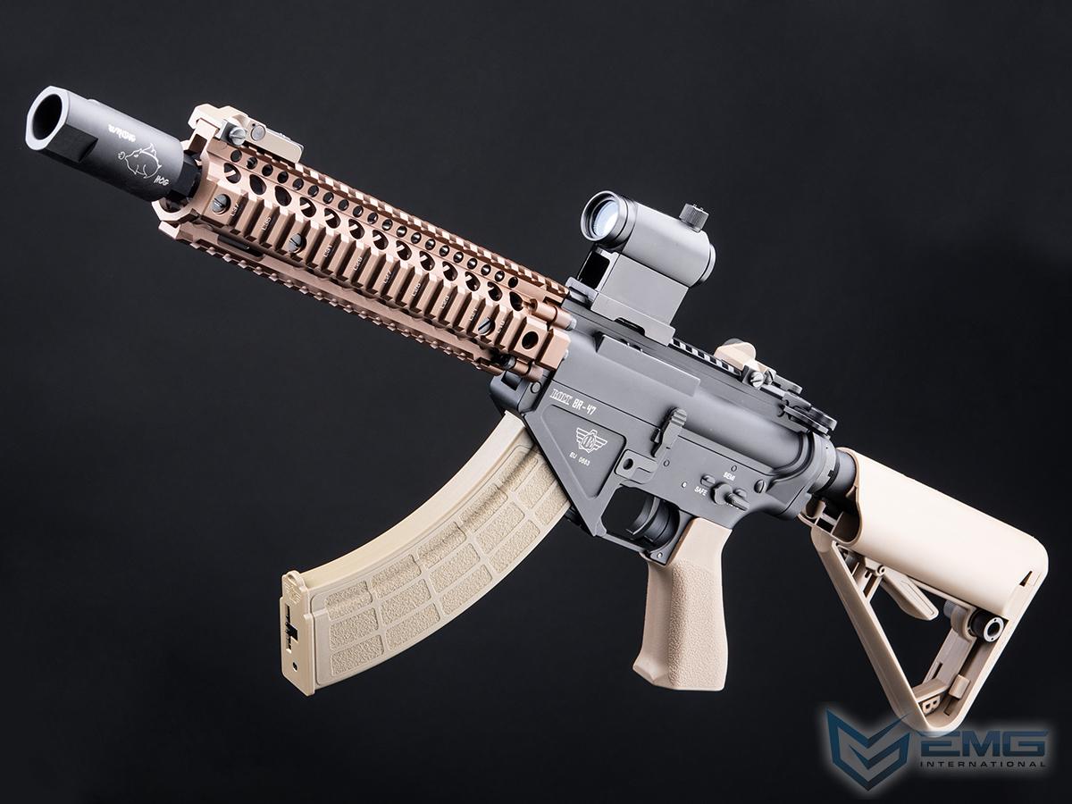 BOLT Airsoft BR47 B.R.S.S. Airsoft AEG Rifle w/ EMG Daniel Defense Licensed Mk18 RISII Handguard (Color: Tan)